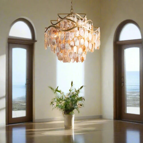 Conch Shell Coastal Pendant Chandelier Lighting - The Finishing Touch Decor