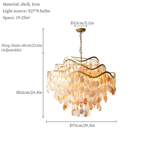 Conch Shell Coastal Pendant Chandelier Lighting - The Finishing Touch Decor