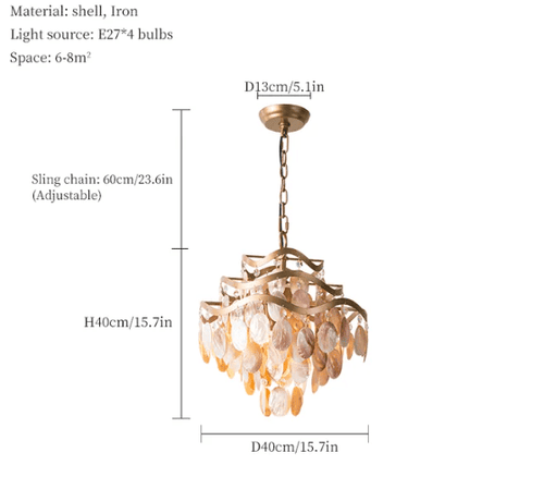 Conch Shell Coastal Pendant Chandelier Lighting - The Finishing Touch Decor