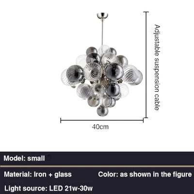Glass Bubble Ball Post-Modern Iron Pendant Chandelier - The Finishing Touch Decor