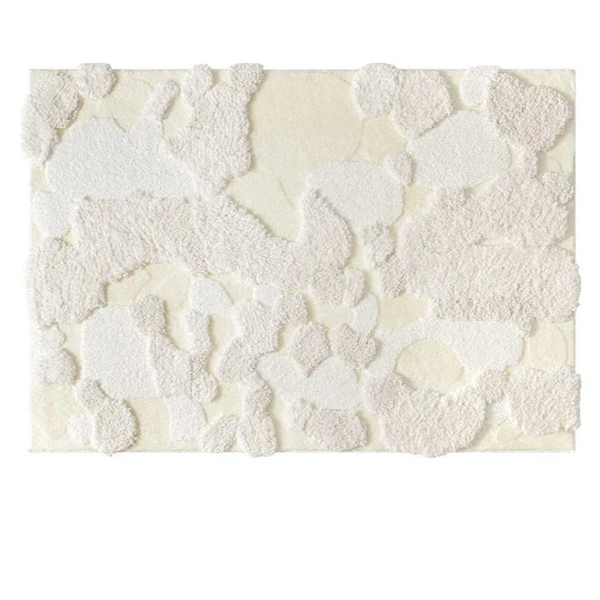 Fluffy Beige White Nordic Textured Thick Carpet - The Finishing Touch Decor
