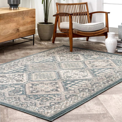 Extra Large Beige Grey Moroccan Pattern Area Rug - The Finishing Touch Decor