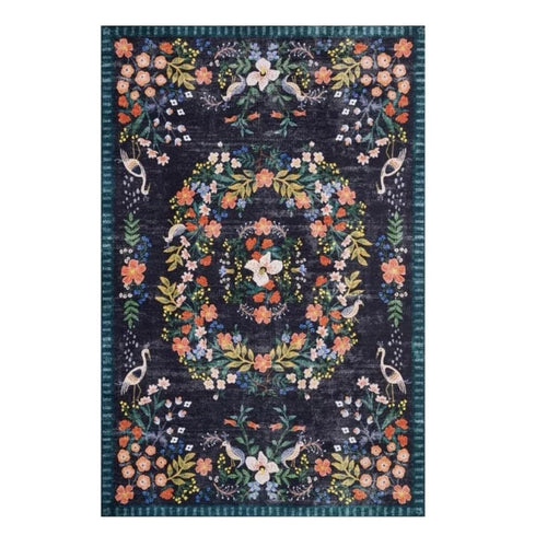 Garden Floral Print Soft Boho Large Carpet Area Rug - The Finishing Touch Decor