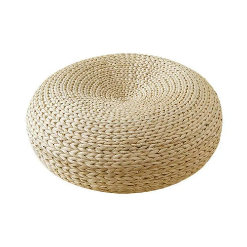 Round Straw Japanese Tatami Pouf Meditation Pillow - The Finishing Touch Decor