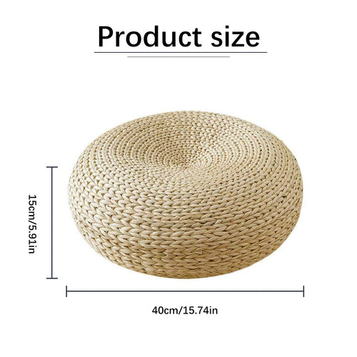Round Straw Japanese Tatami Pouf Meditation Pillow - The Finishing Touch Decor