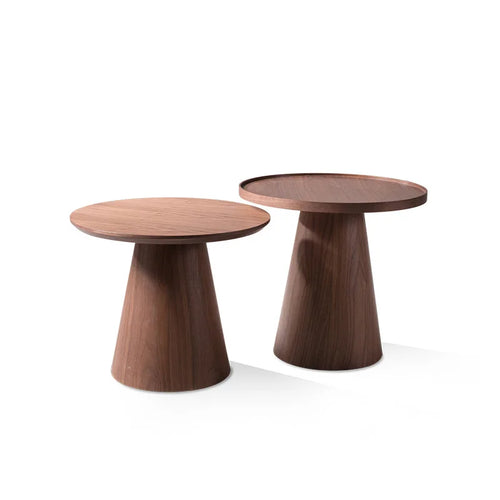 Solid Wood Round Pedestal Post-Modern Minimalist End Tables - The Finishing Touch Decor
