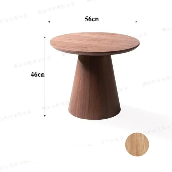 Solid Wood Round Pedestal Post-Modern Minimalist End Tables - The Finishing Touch Decor