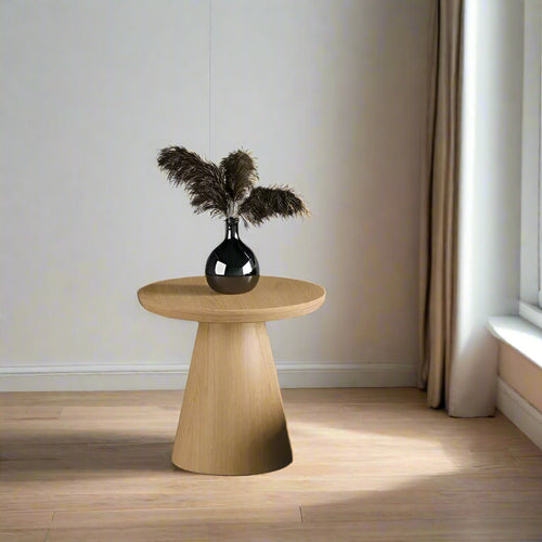 Solid Wood Round Pedestal Post-Modern Minimalist End Tables - The Finishing Touch Decor