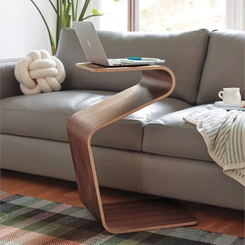 Scandi Minimalist Small N-Frame Wood Stand End Table - The Finishing Touch Decor