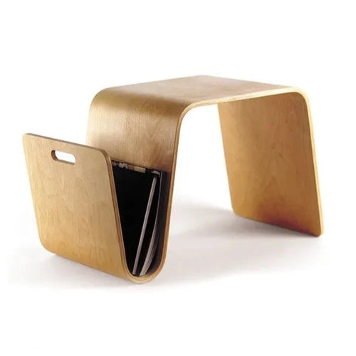 Scandi Minimalist Small N-Frame Wood Stand End Table - The Finishing Touch Decor