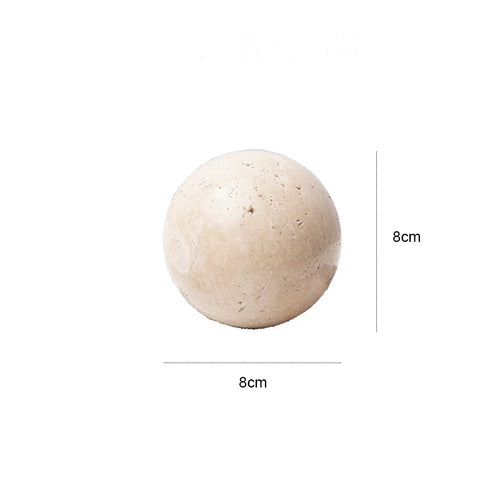 Natural Travertine Stone Sphere Paperweight Sculpture - The Finishing Touch Decor