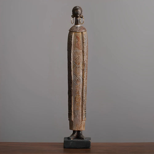 African Woman Resin Tribal Female Figurines - The Finishing Touch Decor