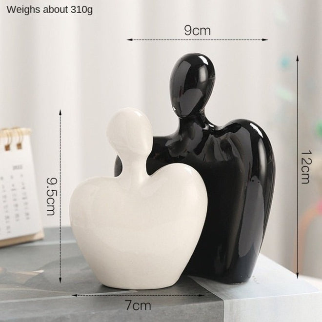 Nestled "Abstract Embrace" Modern Ceramic Figurines - The Finishing Touch Decor