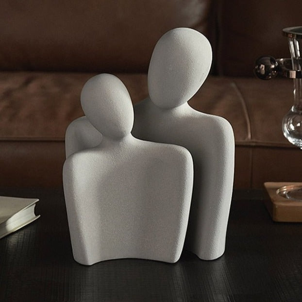Nestled "Abstract Embrace" Modern Ceramic Figurines - The Finishing Touch Decor