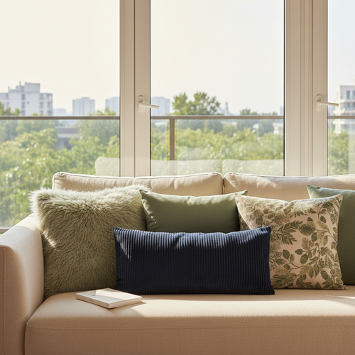 Sage Green, Corduroy & Faux Fur Throw Pillow Covers