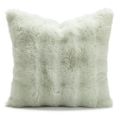 Sage Green, Corduroy & Faux Fur Throw Pillow Covers - The Finishing Touch Decor