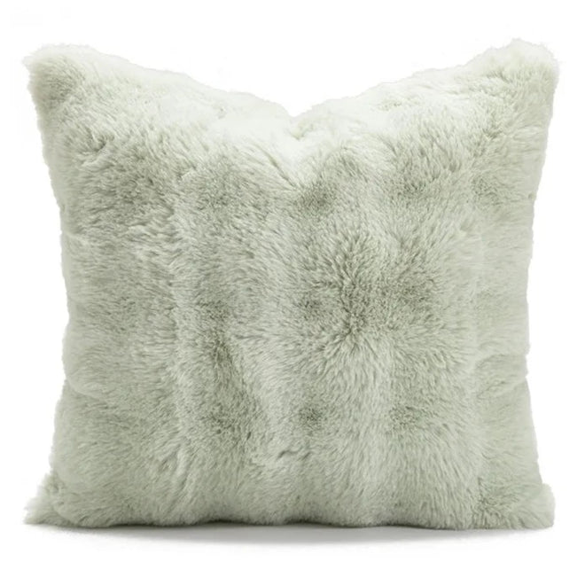 Sage Green, Corduroy & Faux Fur Throw Pillow Covers - The Finishing Touch Decor