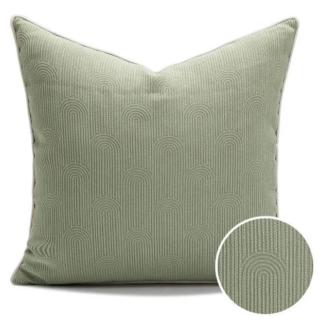 Sage Green, Corduroy & Faux Fur Throw Pillow Covers - The Finishing Touch Decor