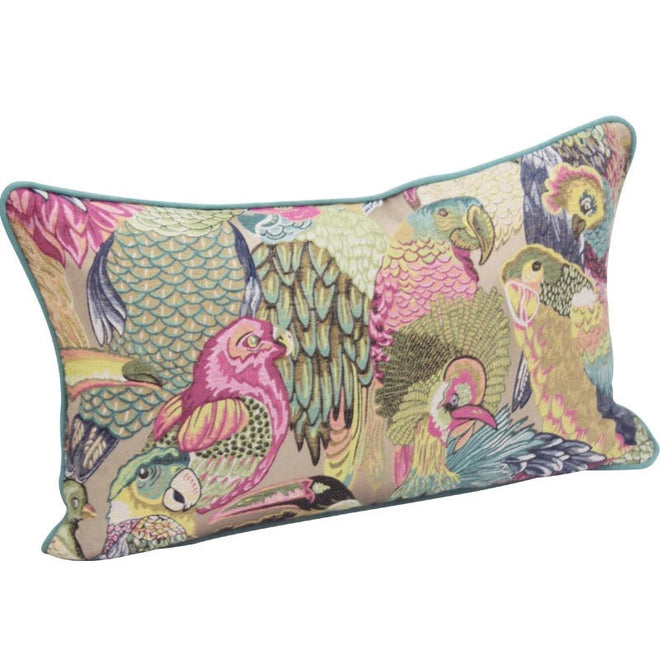 Neoclassical Parrot Flower Embroidery Throw Pillow Covers - The Finishing Touch Decor