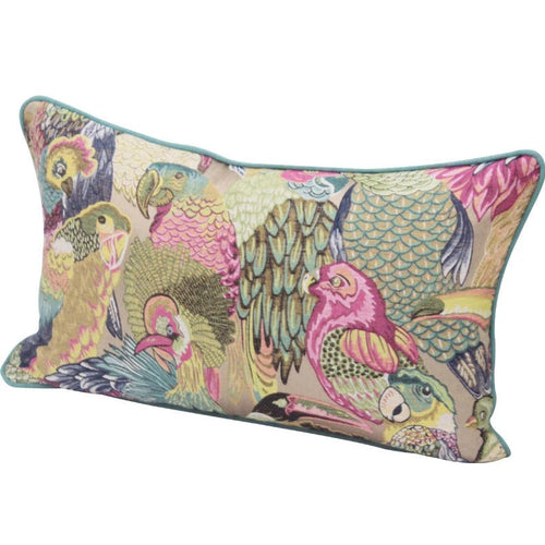 Neoclassical Parrot Flower Embroidery Throw Pillow Covers - The Finishing Touch Decor