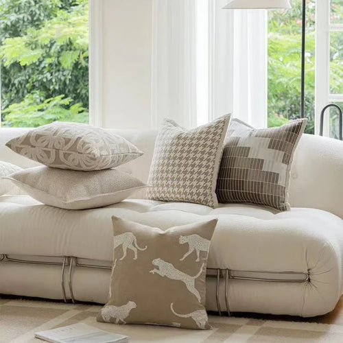 Nordic Light Oatmeal Patterned Throw Pillow Cover - The Finishing Touch Decor