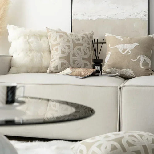 Nordic Light Oatmeal Patterned Throw Pillow Cover - The Finishing Touch Decor