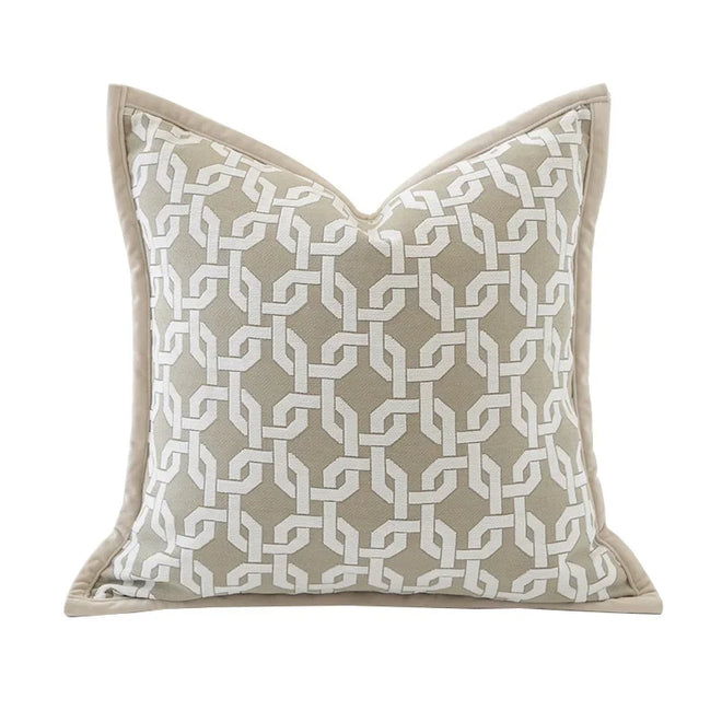 Nordic Light Oatmeal Patterned Throw Pillow Cover - The Finishing Touch Decor
