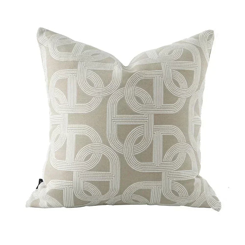 Nordic Light Oatmeal Patterned Throw Pillow Cover - The Finishing Touch Decor