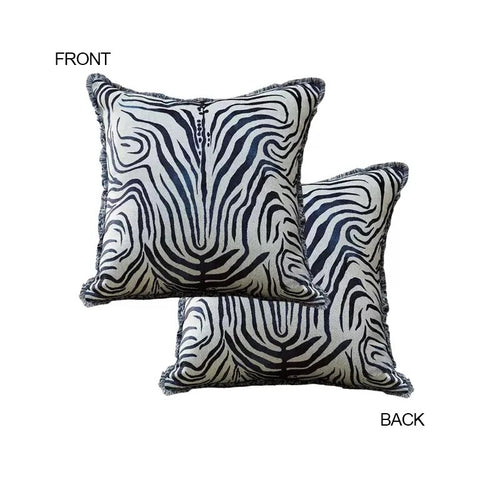 Indigo Jungle Hand-Painted French Vintage Oriental Throw Pillow Covers - The Finishing Touch Decor