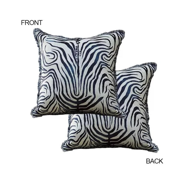 Indigo Jungle Hand-Painted French Vintage Oriental Throw Pillow Covers - The Finishing Touch Decor