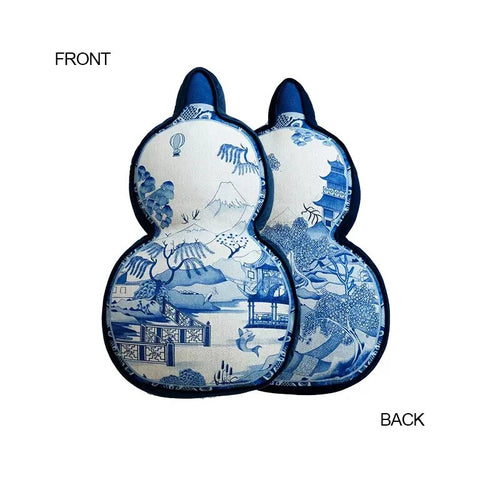 Indigo Jungle Hand-Painted French Vintage Oriental Throw Pillow Covers - The Finishing Touch Decor