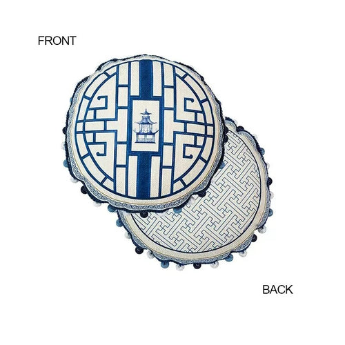 Indigo Jungle Hand-Painted French Vintage Oriental Throw Pillow Covers - The Finishing Touch Decor