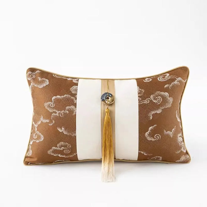 Japandi Asian Style Magnolia Embroidered Throw Pillow Covers - The Finishing Touch Decor