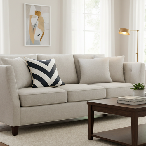 Modern ivory and black striped throw pillow cover from The Finishing Touch Decor, LLC, featuring a stylish 45x45cm design.