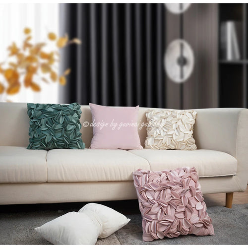 Spring Solid Color Romantic Flower Petals Throw Pillow Covers - 45x45cm - The Finishing Touch Decor