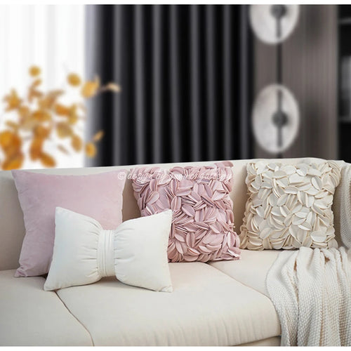 Spring Solid Color Romantic Flower Petals Throw Pillow Covers - 45x45cm - The Finishing Touch Decor