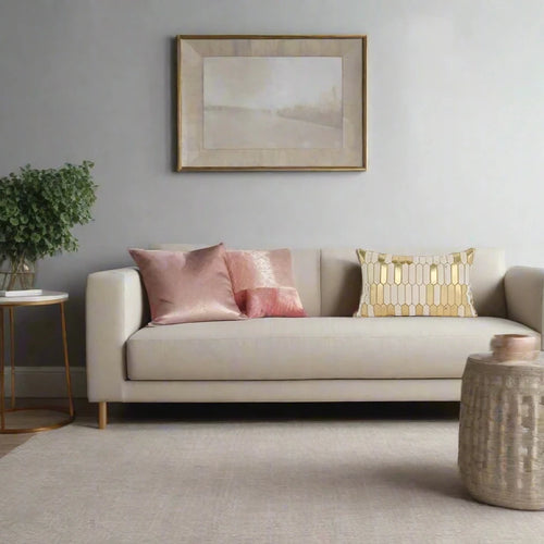 White & Gold Honeycomb Pattern Glam Throw Pillow Cover - The Finishing Touch Decor