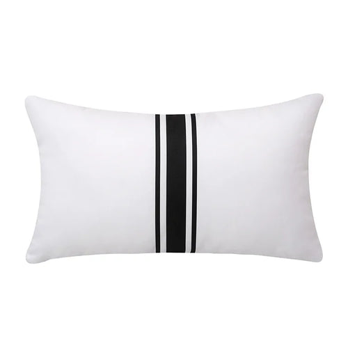Outdoor Black & White Stripe Waterproof Throw Pillow Covers - Set of 2 - The Finishing Touch Decor