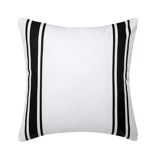 Outdoor Black & White Stripe Waterproof Throw Pillow Covers - Set of 2 - The Finishing Touch Decor