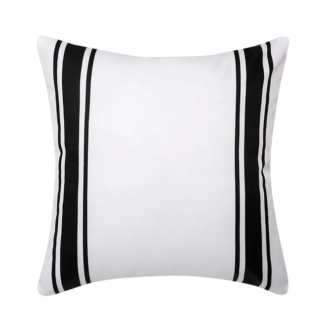 Outdoor Black & White Stripe Waterproof Throw Pillow Covers - Set of 2 - The Finishing Touch Decor