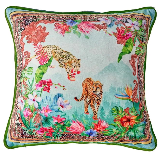 Jungle Leopard Print Velvet Throw Pillow Covers - The Finishing Touch Decor