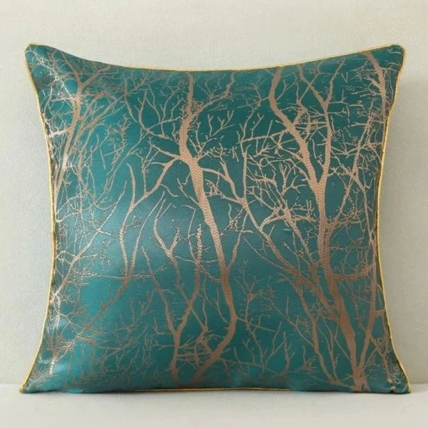 Jacquard Embroidered Gold Wave Throw Pillow Covers - The Finishing Touch Decor