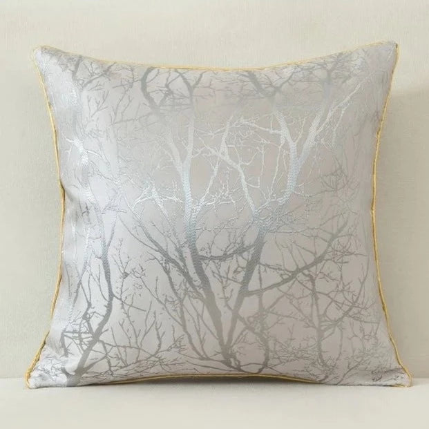 Jacquard Embroidered Gold Wave Throw Pillow Covers - The Finishing Touch Decor