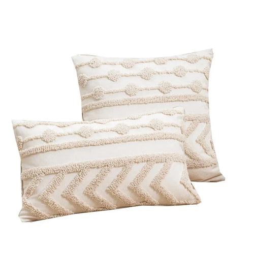 Cream Textured Pattern Nordic Throw Pillow Covers - The Finishing Touch Decor
