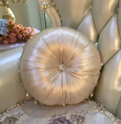 Round European Satin Tufted Accent Pillows - The Finishing Touch Decor