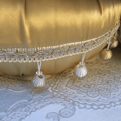 Round European Satin Tufted Accent Pillows - The Finishing Touch Decor