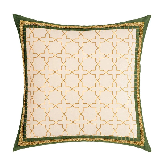 Green Leaves Print Velvety Luxury Throw Pillow Covers - The Finishing Touch Decor