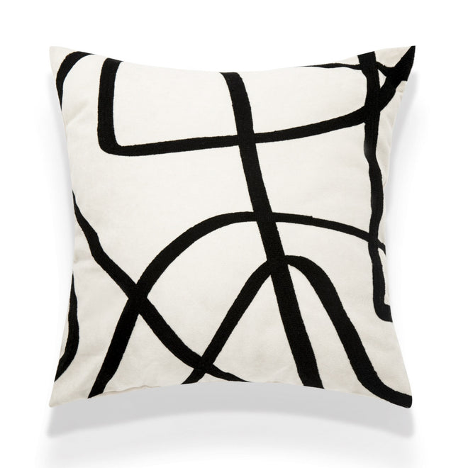 Black Stripe Suede White Cotton Throw Pillow Covers - The Finishing Touch Decor