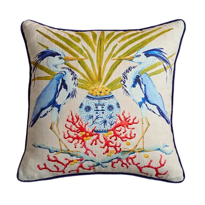 Eclectic Antique Swan & Animal Scenes Throw Pillow Covers - The Finishing Touch Decor