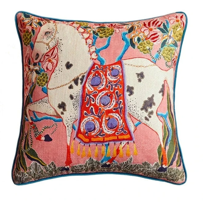 Eclectic Antique Swan & Animal Scenes Throw Pillow Covers - The Finishing Touch Decor